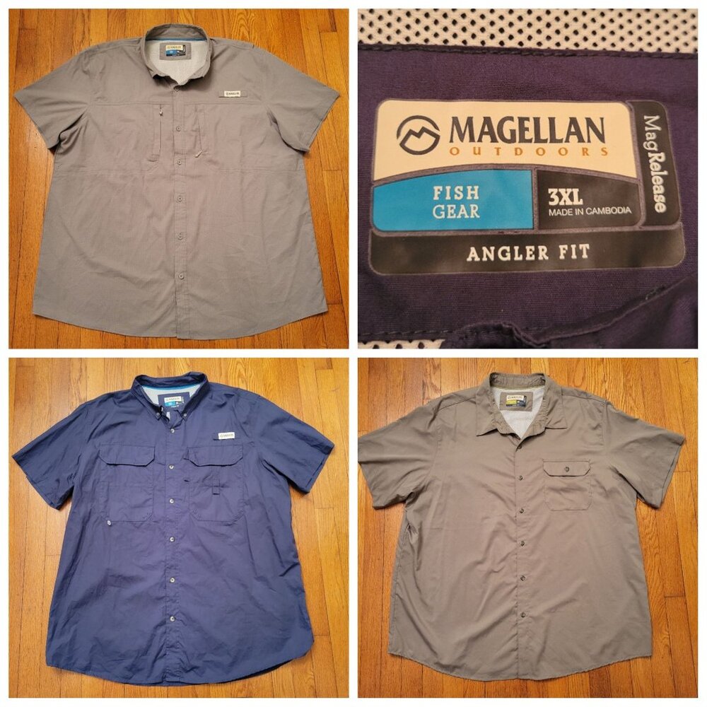 3 Magellan Outdoors 3XL Loose Fit Adventure Gear Shirtβ MagWick Short Sleeve